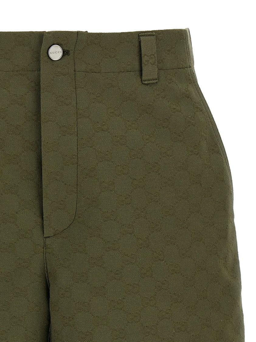 Gucci Wide Leg Gg Fabric Bermuda Shorts