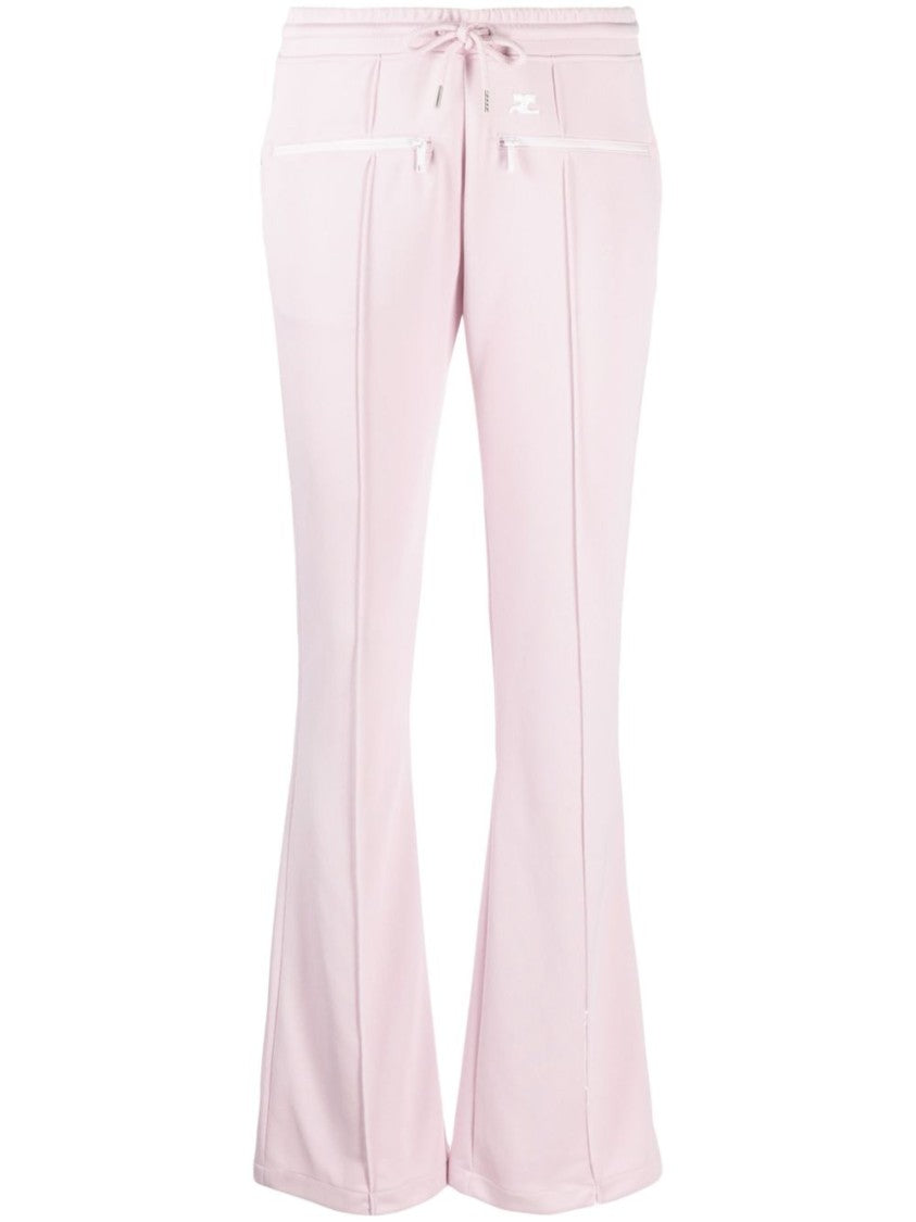 Courrèges Flared Trousers With Logo Patch