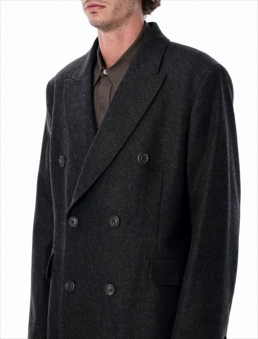 Our Legacy Structured Black Double-Breasted Wool Coat