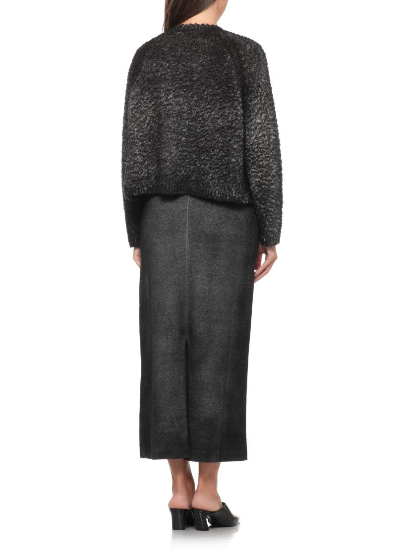 Avant Toi Textured Black Melange Cotton Avant Toi Cardigan