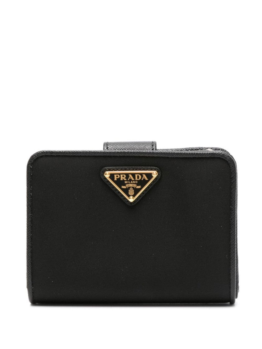 Prada Enamel Triangle-Logo Wallet