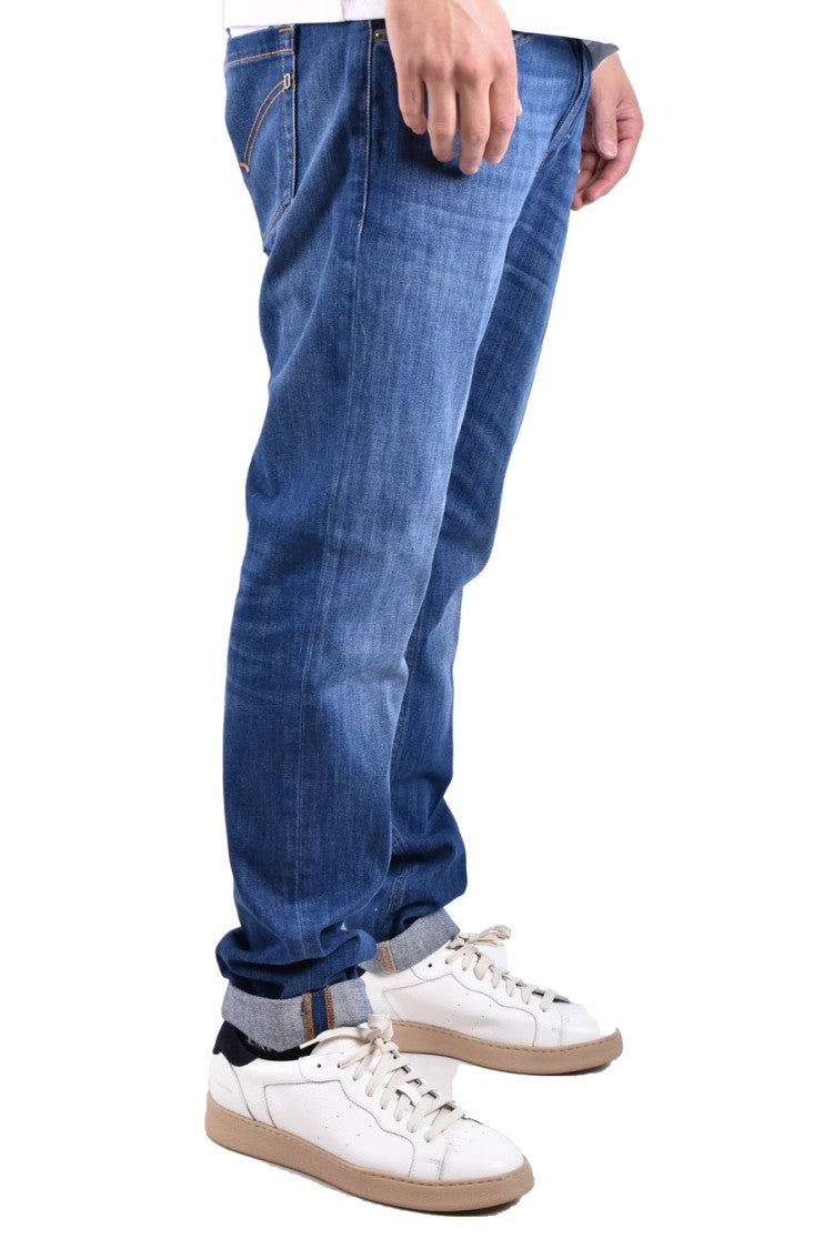 Dondup Straight-Leg Blue Denim Jeans With Classic Five-Pocket Design