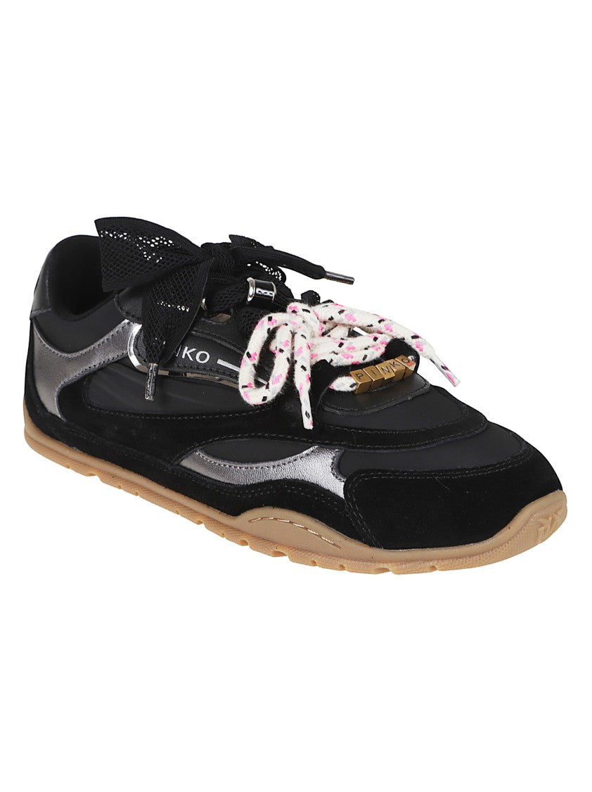 Pinko Leather Sneakers With Textured Accents