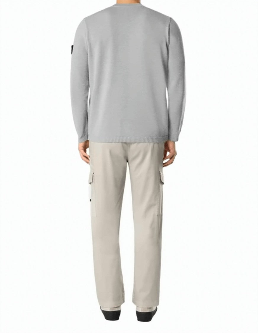 Stone Organic Cotton Melange Pearl Grey Sweatshirt