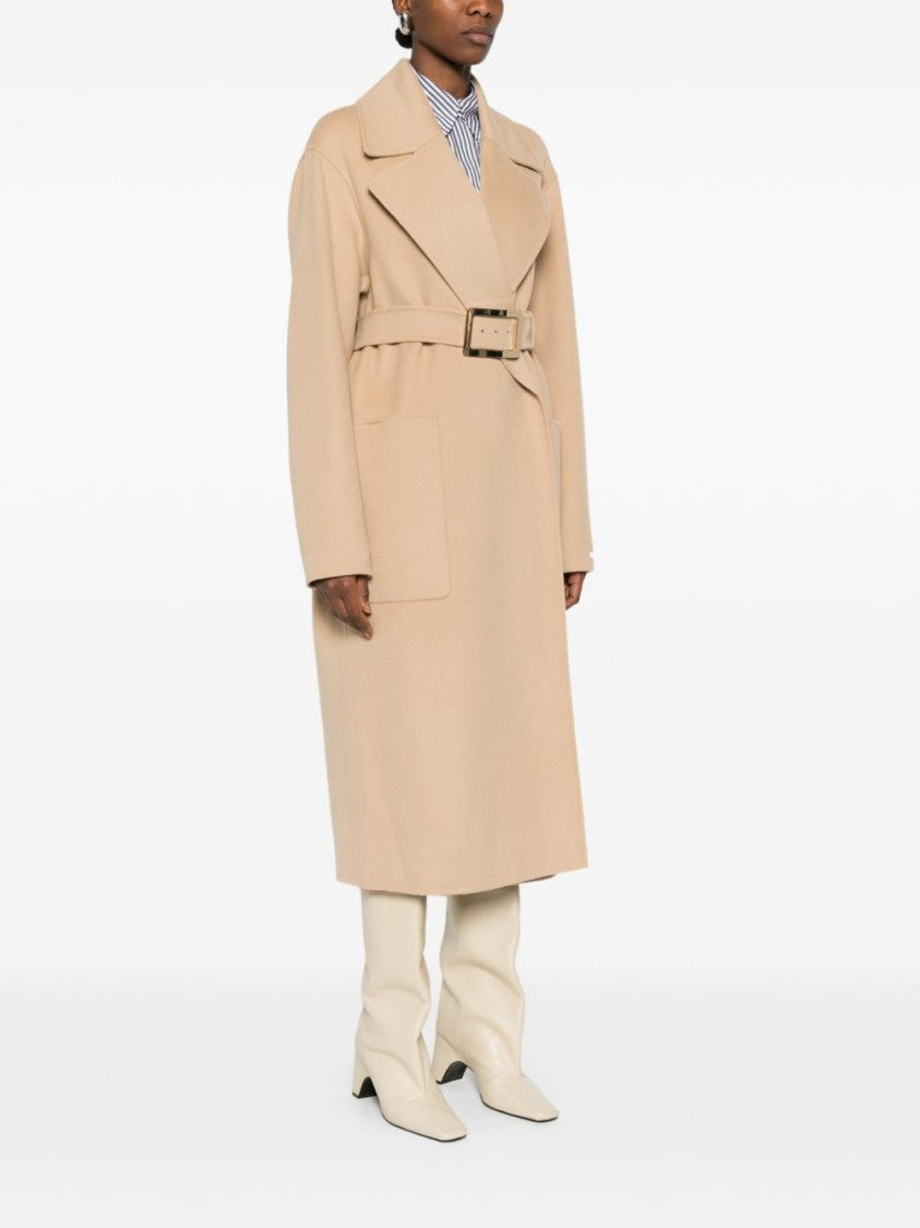Sportmax Beige Classic Tailored Belted Waist Coat