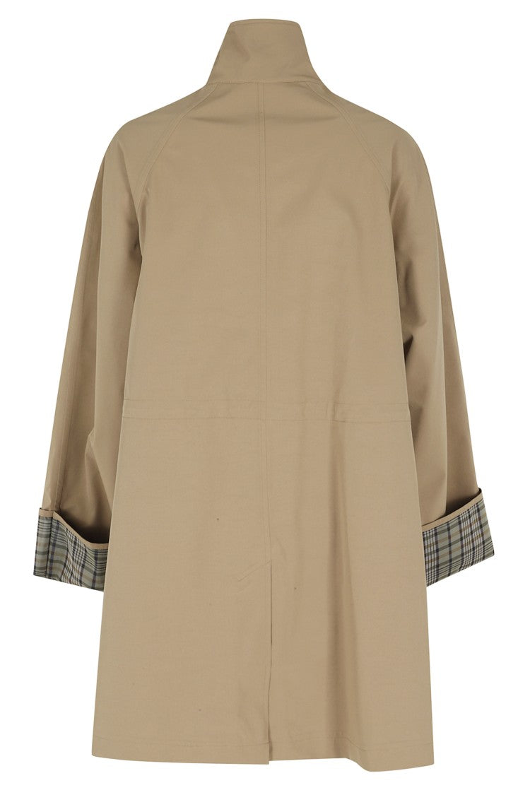Oof Wear Beige Two Layers Check-Lined Polyester Raincoat