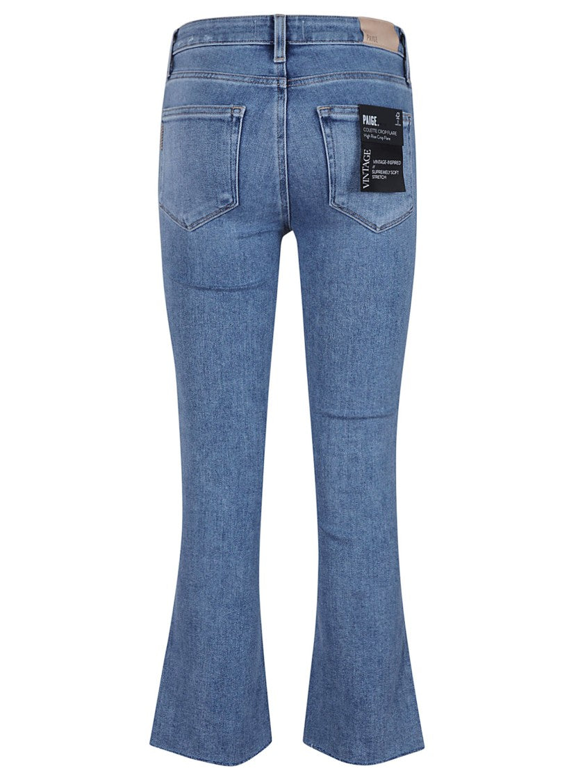 Paige Cropped Flared Jeans With High-Rise Waist