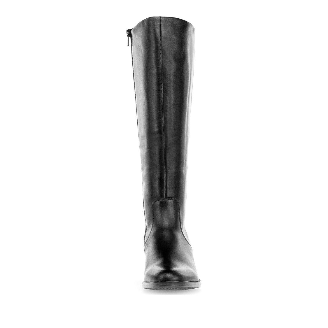 Gabor Black Mid-Height Rounded Toe Leather Boots