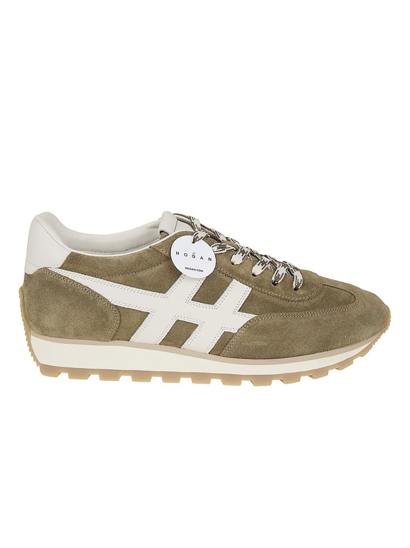 Hogan Low-Top Brown Suede Sneakers With Memory Foam Insole