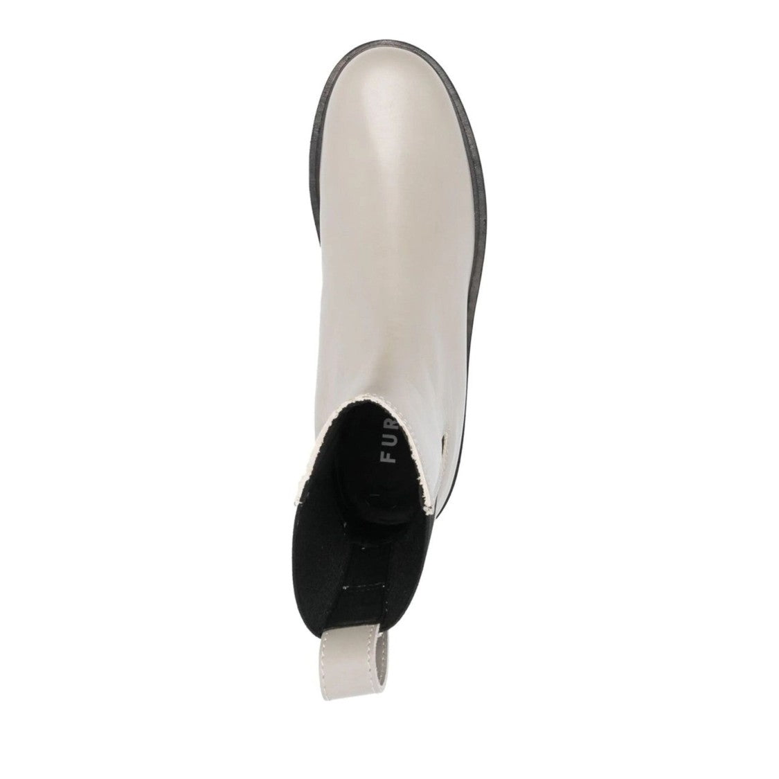 Furla Grey Rita Slip-On Chunky Sole Leather Ankle Boots
