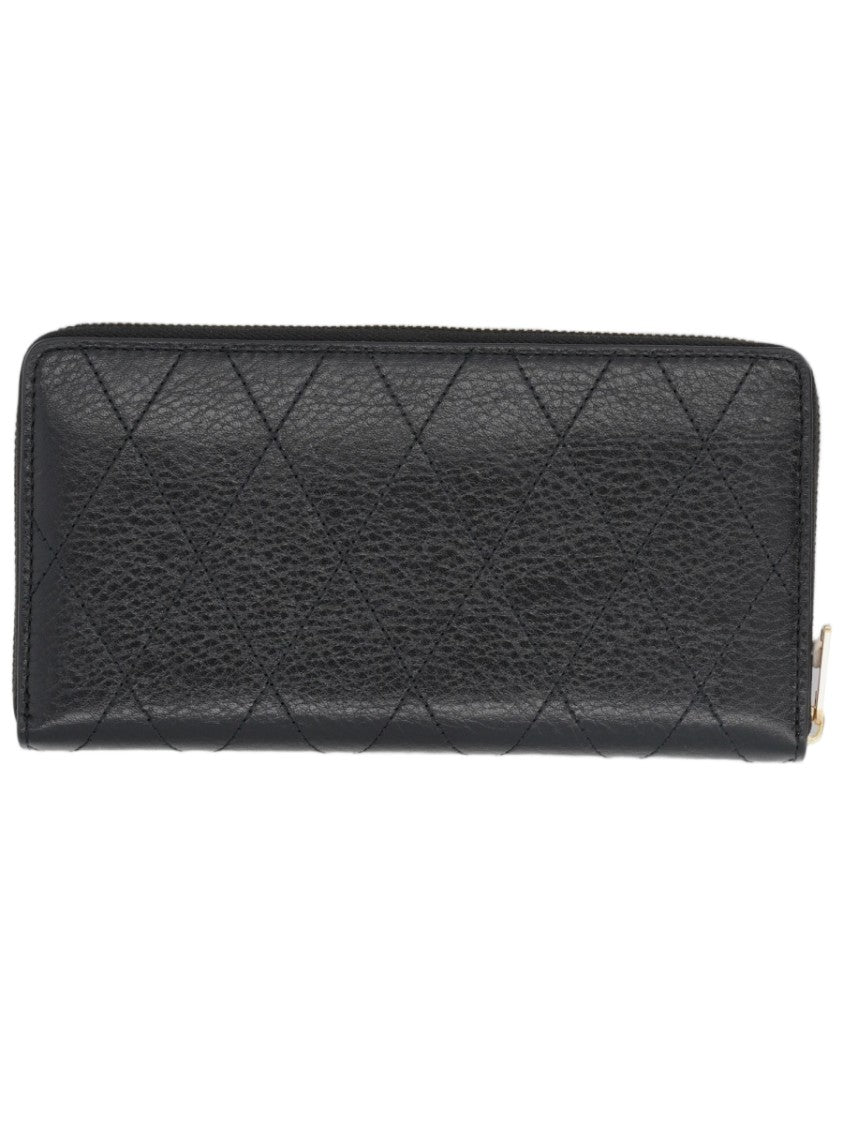Tory Burch Charlie Quilted Textured Leather Zip-Around Wallet