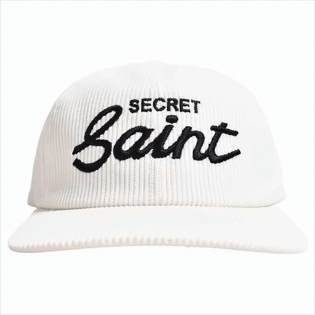 Saint Mxxxxxx Curved Brim Ribbed Cotton Cap With Embroidered Text