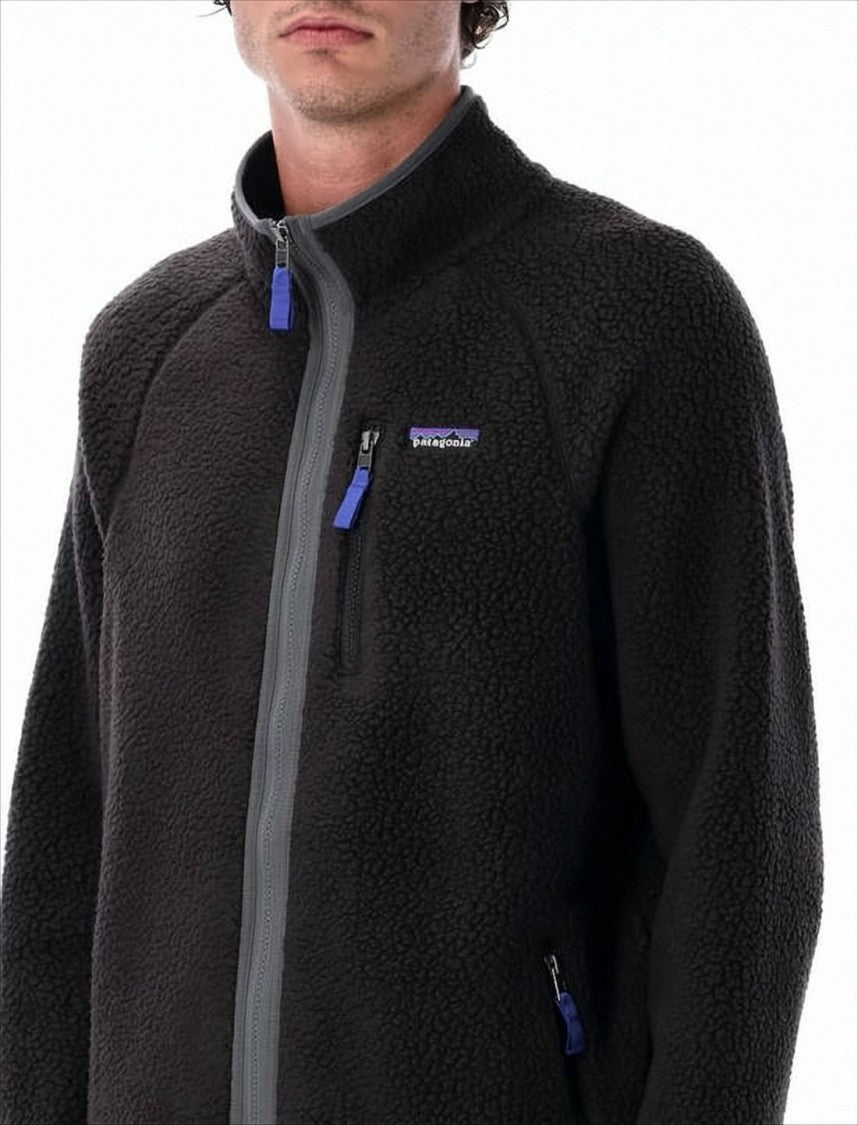 Patagonia Textured Fleece Jacket With High Collar