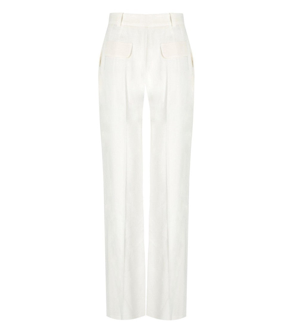 Elisabetta Franchi Ivory Pants With Charms