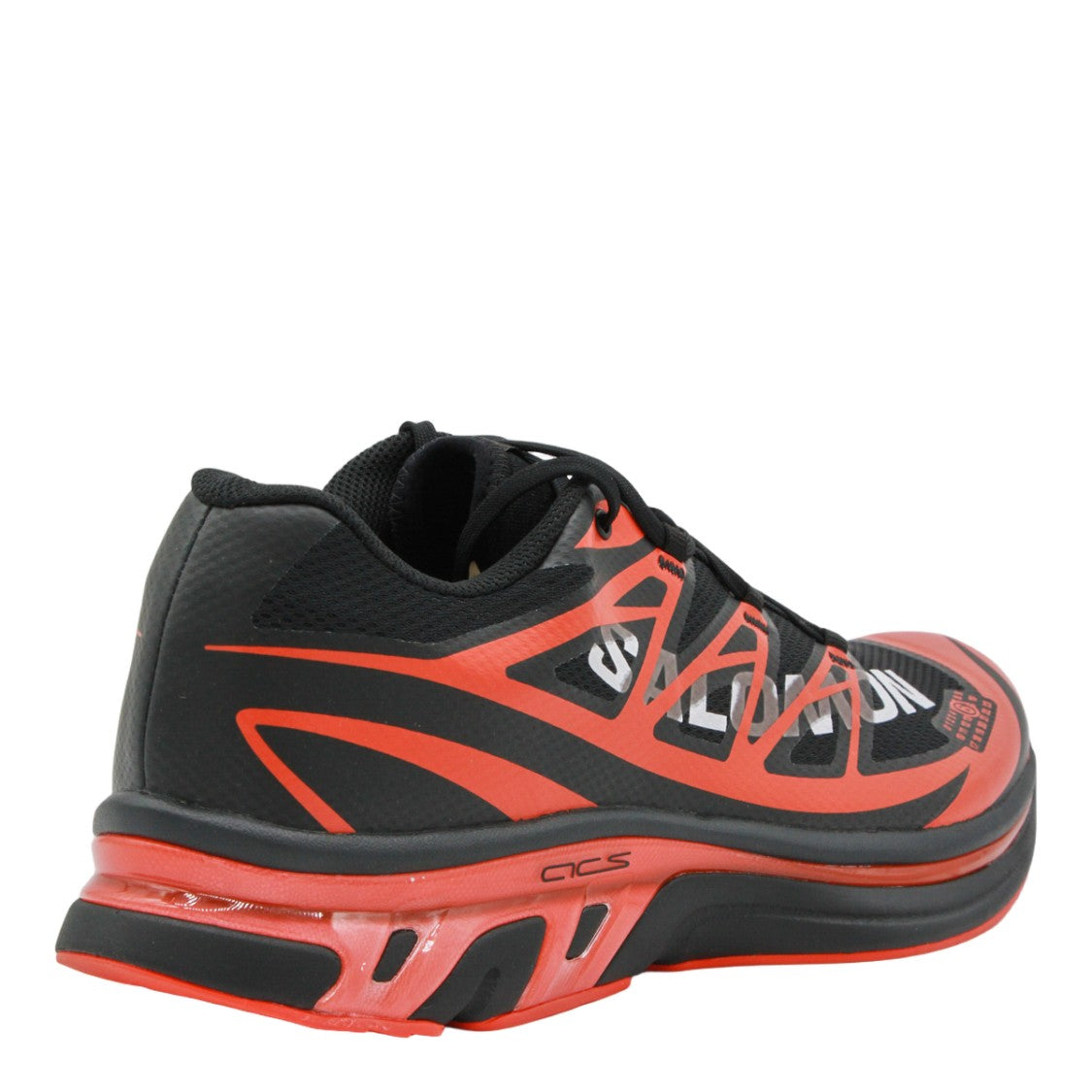 Mm6 By Maison Margiela X Salomon Sporty Black Mesh Sneakers With Red Accents