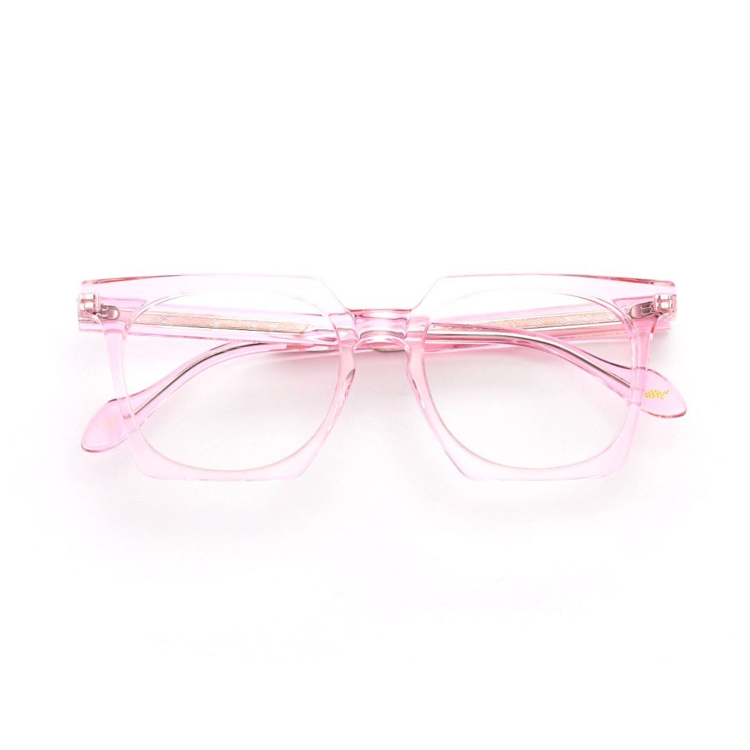Kador Maya Light Translucent Pink Square Frame Sunglasses
