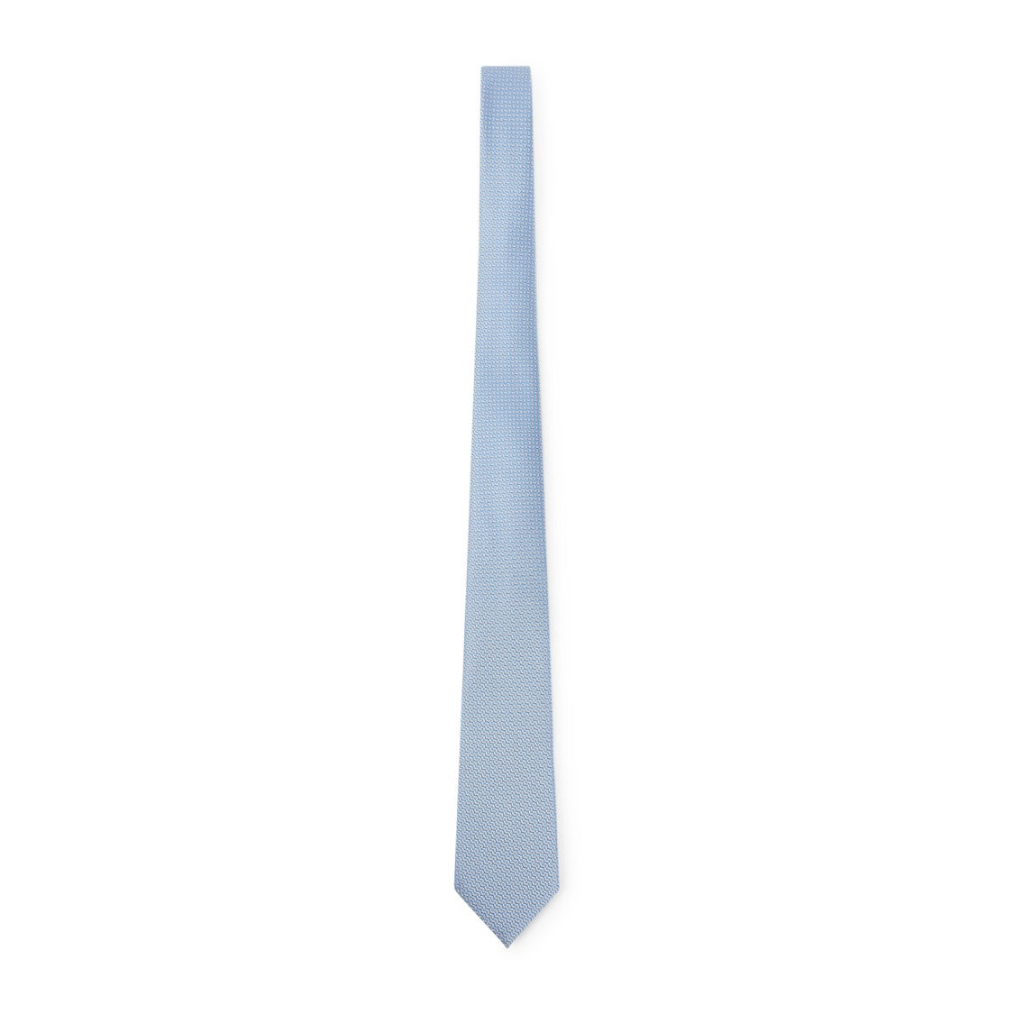 Giorgio Armani Slim Geometric Pattern Tie In Light Blue And White