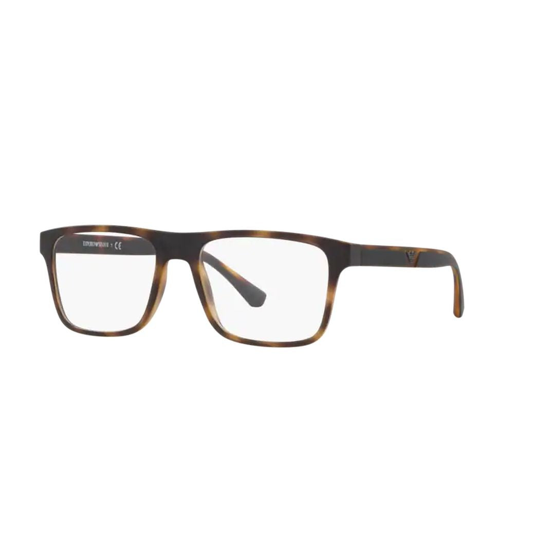 Emporio Armani 0Ea4115 Rectangular Tortoiseshell Eyeglass Frames With Straight Temples