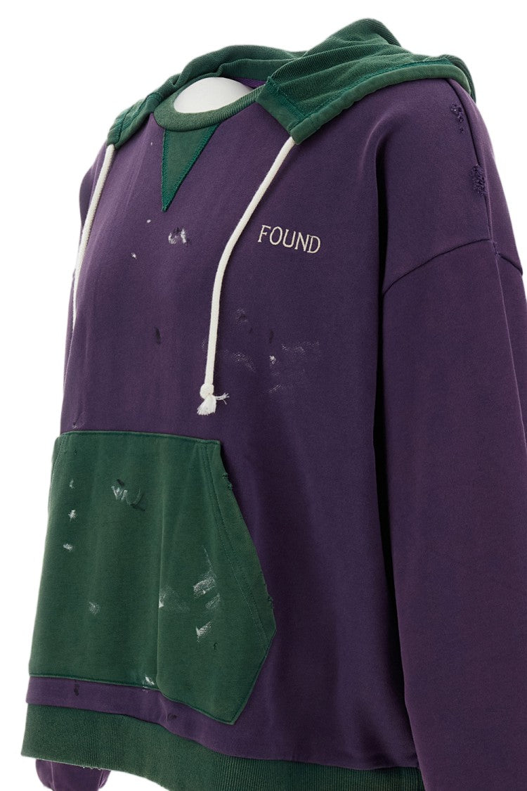 Found Two-Tone Painter Splatter Cotton Hoodie