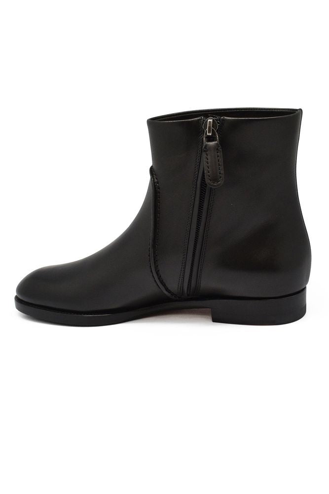 Santoni Calf Leather Boots With Side Zipper