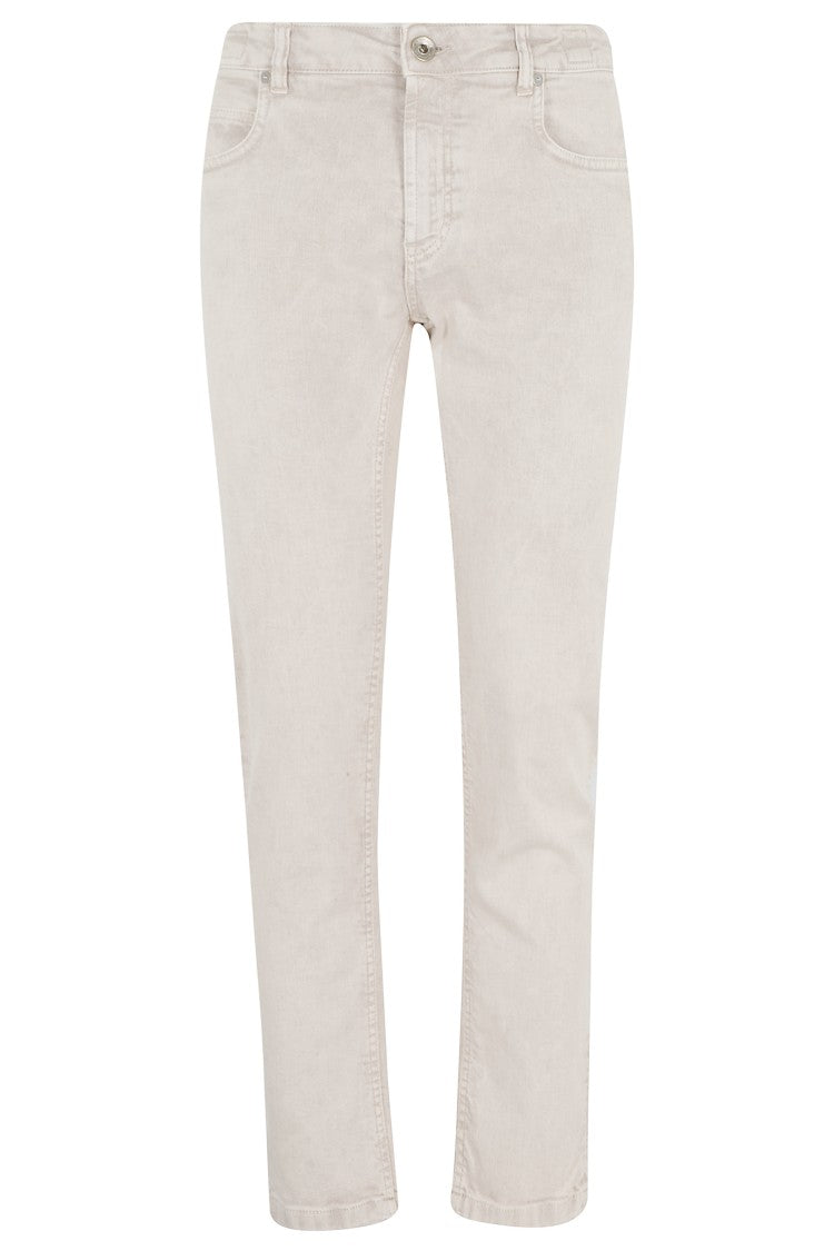 Eleventy Beige Five-Pocket Straight-Leg Cotton Jeans
