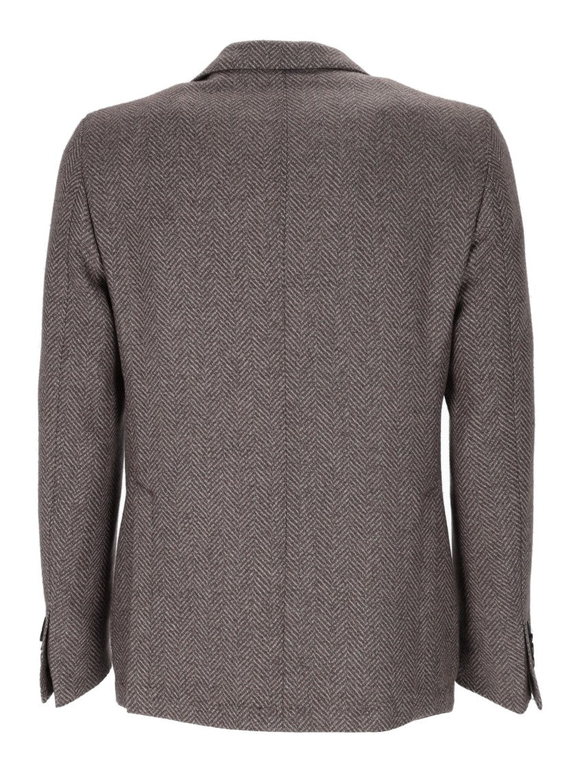 Brando-Lubiam Tailored Herringbone Jacket With Structured Silhouette