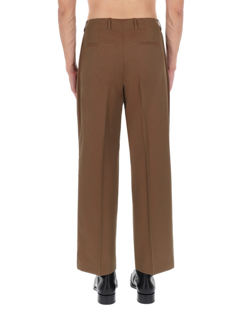 Our Legacy Tailored Wide-Leg Front Pleats Virgin Wool Formal Pants