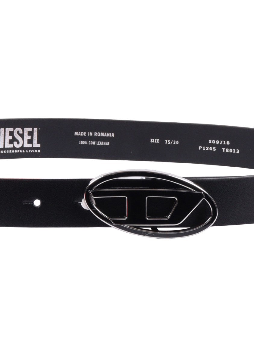Diesel Oval D Logo Black Belt