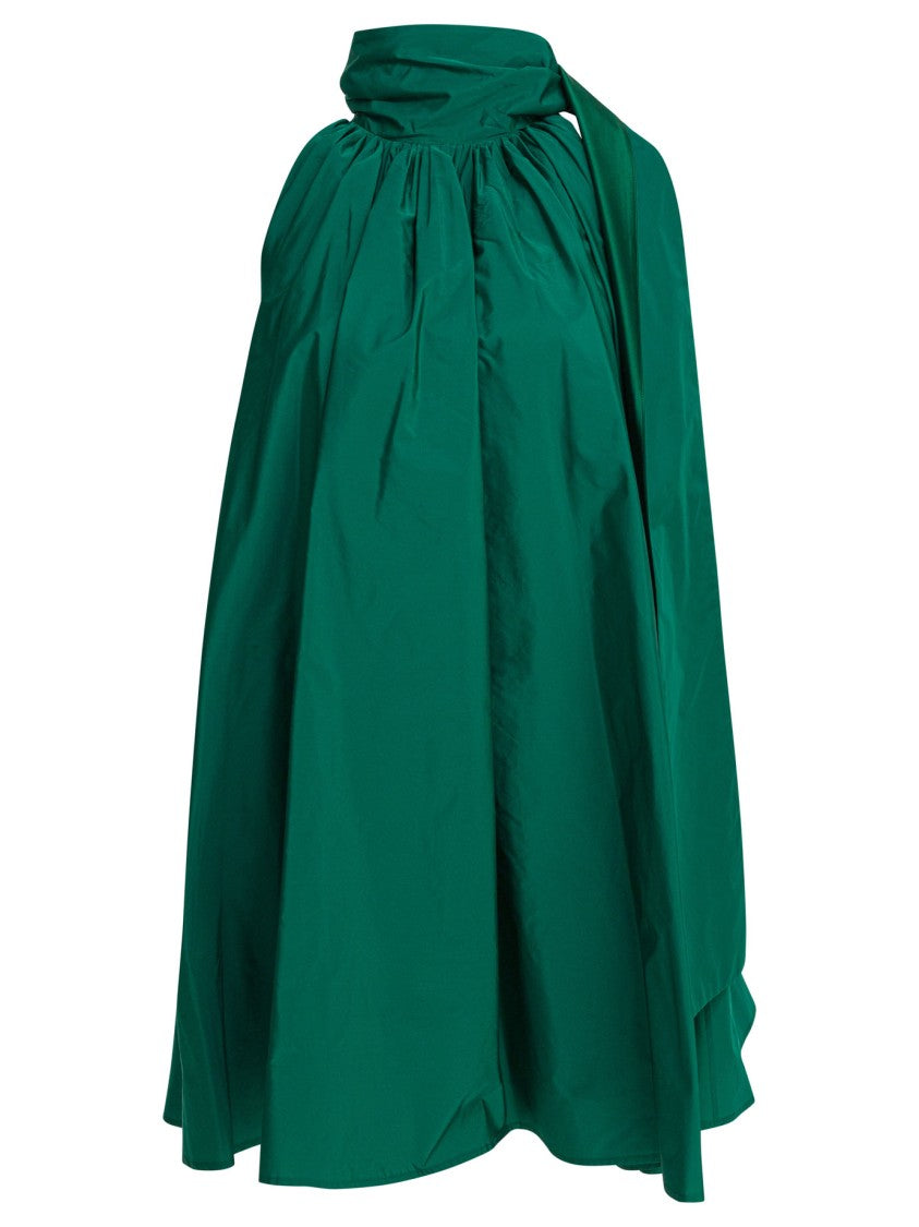 Max Mara Green Silk-Blend Midi Dress