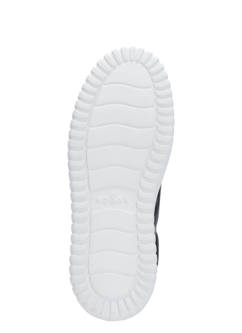 Hogan Black H-Stripes Leather Sneakers