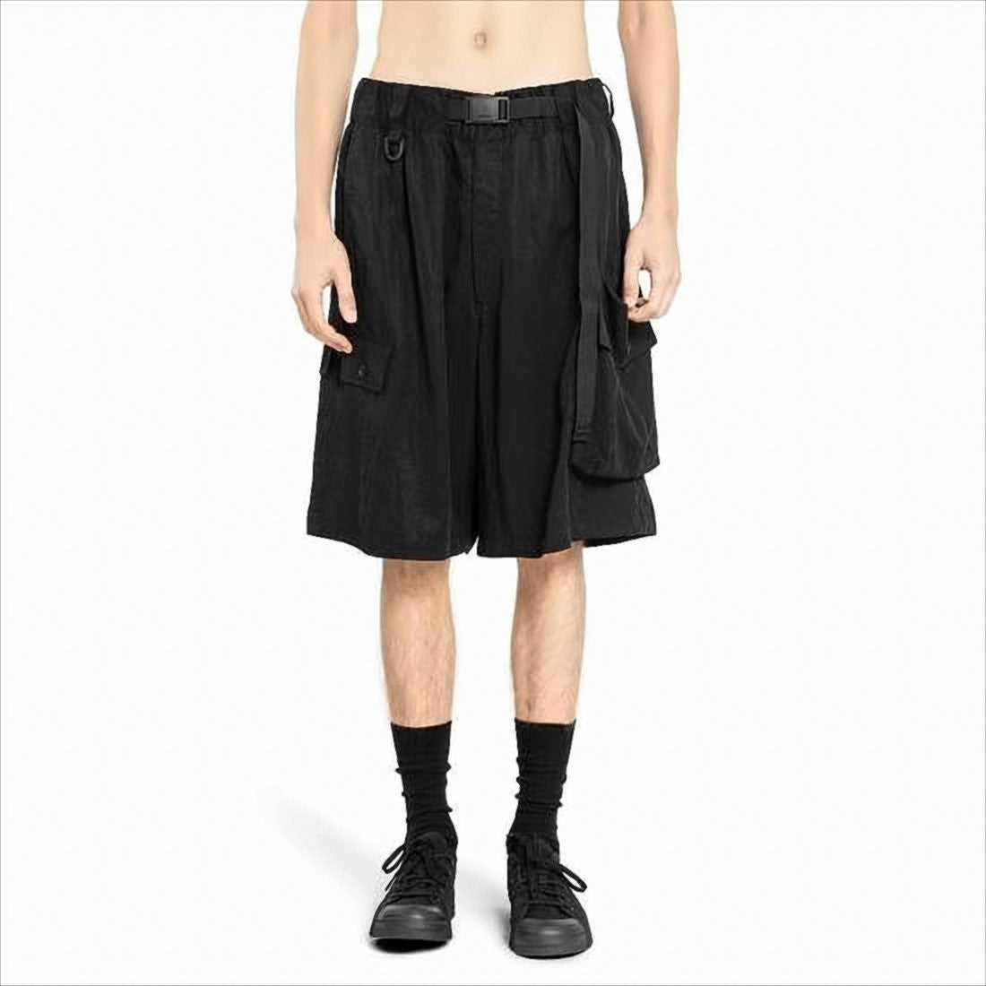 Y-3 Loose-Fit Black Shorts With Utility Pockets