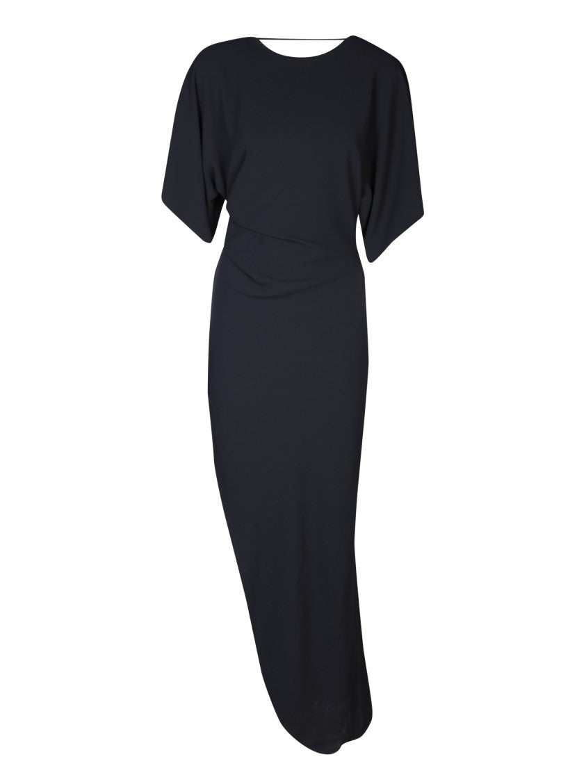 Rev Midi Dress With Draped Sleeves And Hemline
