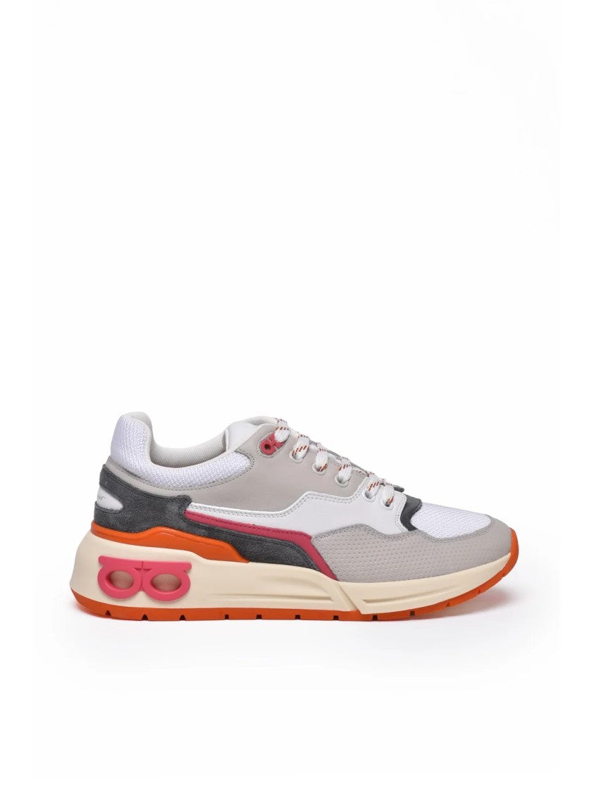 Salvatore Ferragamo Grey Leather Sneakers