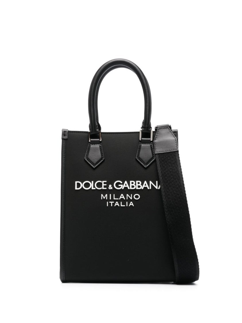 Dolce & Gabbana Compact Nylon Calf Leather Milano Tote