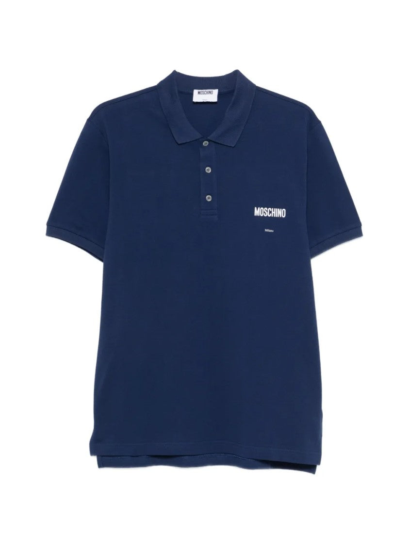 Moschino Relaxed-Fit Polo Shirt With Ribbed Details And Logo Accents