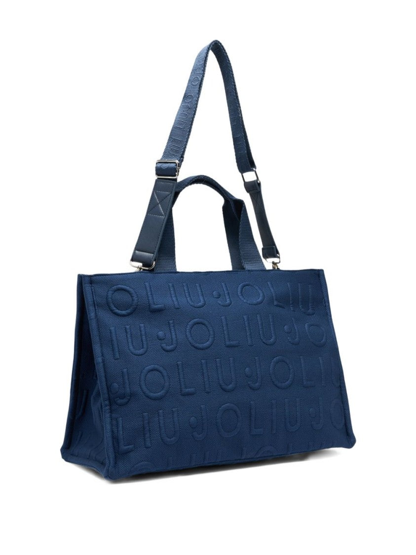 Liu Jo Textured Blue Handbag With Embossed Pattern