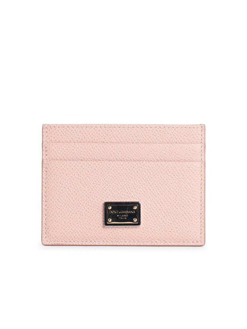 Dolce & Gabbana 'Dauphine' Pink Calf Leather Card Holder