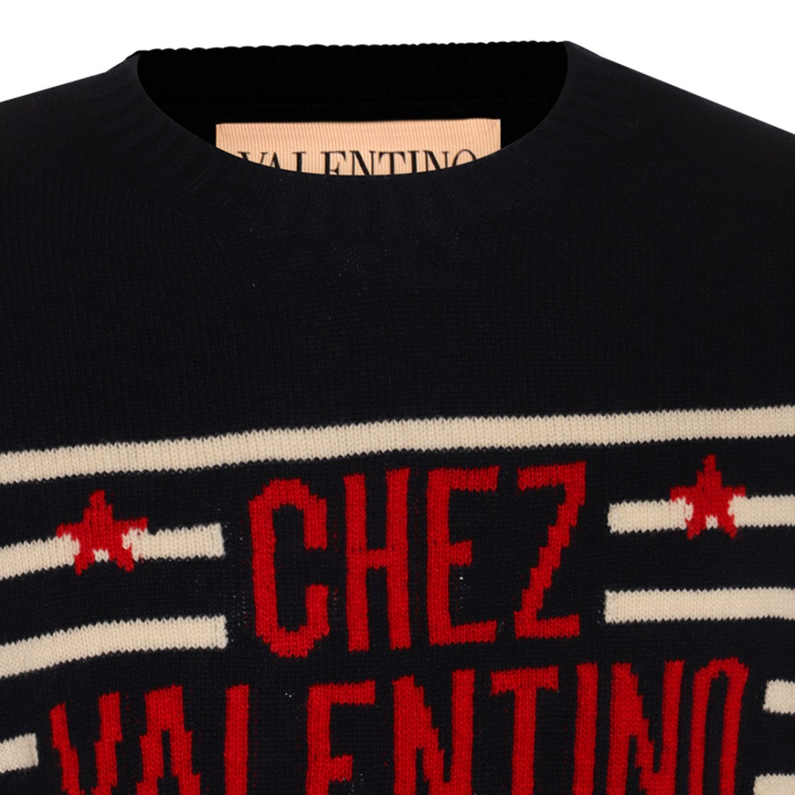 Valentino Black And White Wool Knitwear