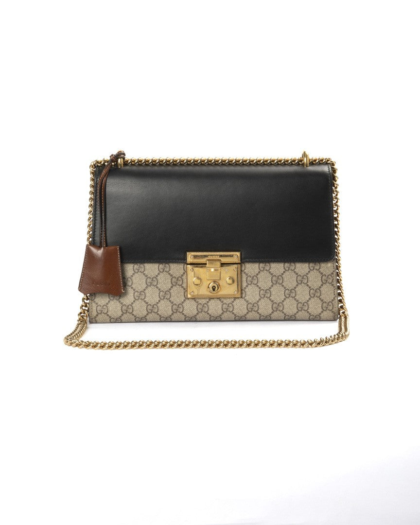 Gucci Medium Gg Supreme Canvas Shoulder Bag With Gold Hardware