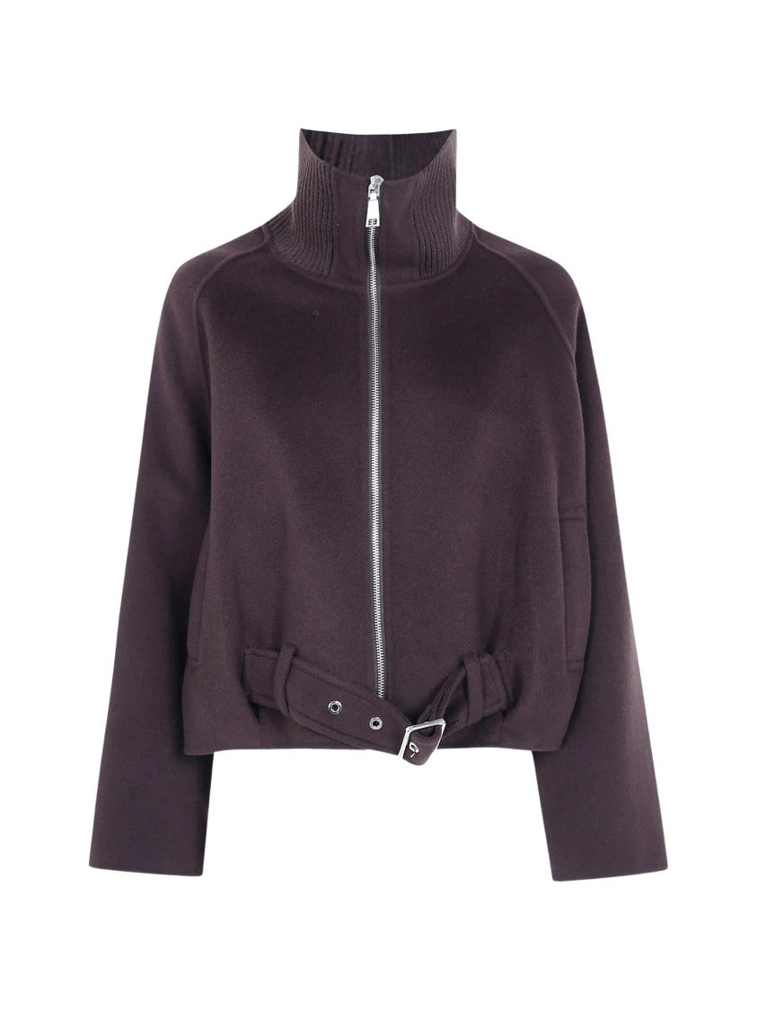 Seventy Venezia Cappotto Belted High-Collar Cropped Jacket