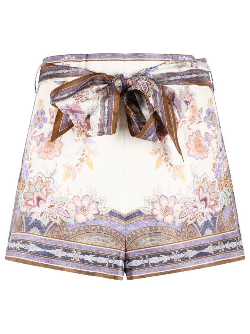 Zimmermann 'Luna' Cream Linen Shorts