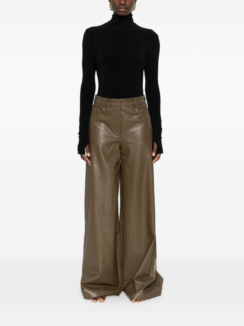 Norma Kamali Fitted Long-Sleeve Top With High Neckline