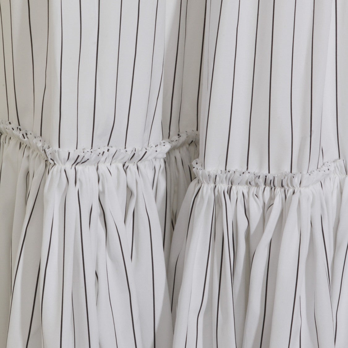 Jil Sander Gathered Hem Midi Skirt With Striped Pattern