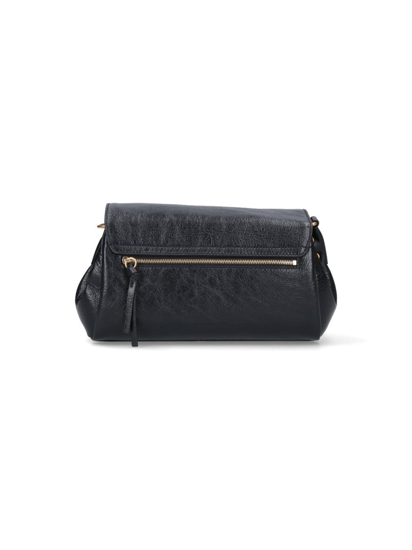 Dries Van Noten Rectangular Black Bag With Gathered Texture
