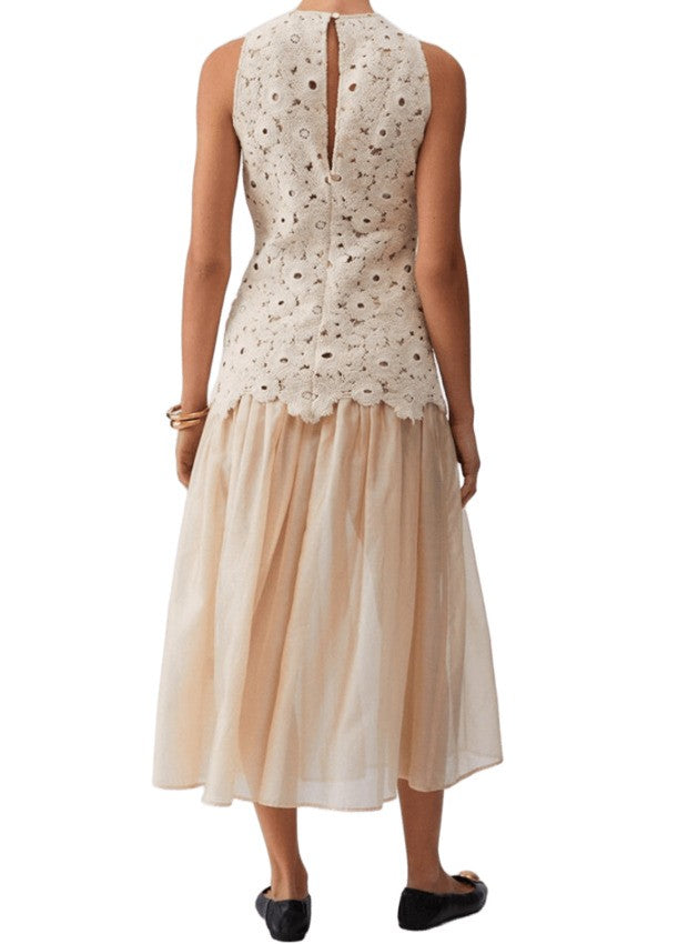 Liu Jo Muslin Dress With Macrame Lace Bodice
