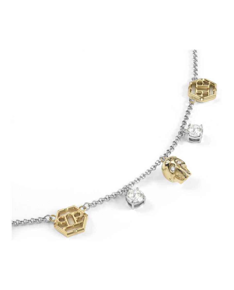 Philipp Plein Necklace With Alternating Gold-Tone And Crystal Charms