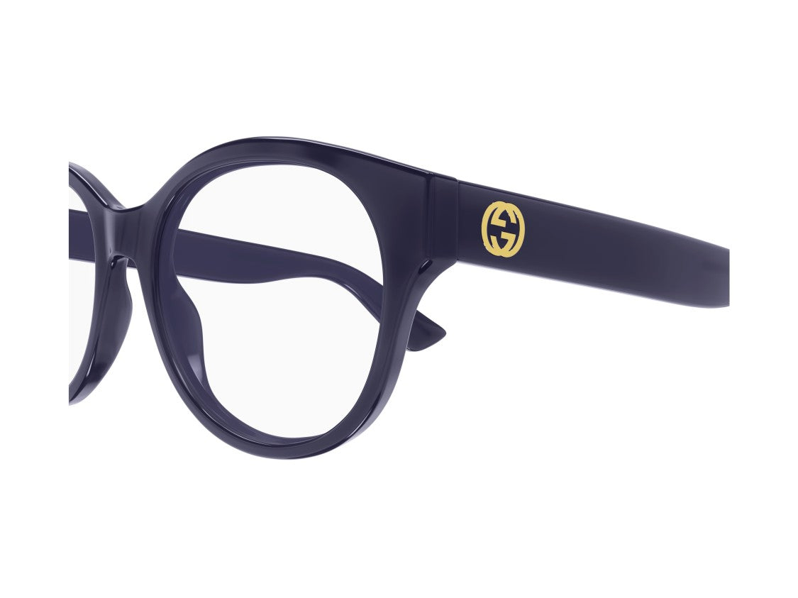 Gucci Gold Gg1580o Navy Blue Rounded Eyeglasses