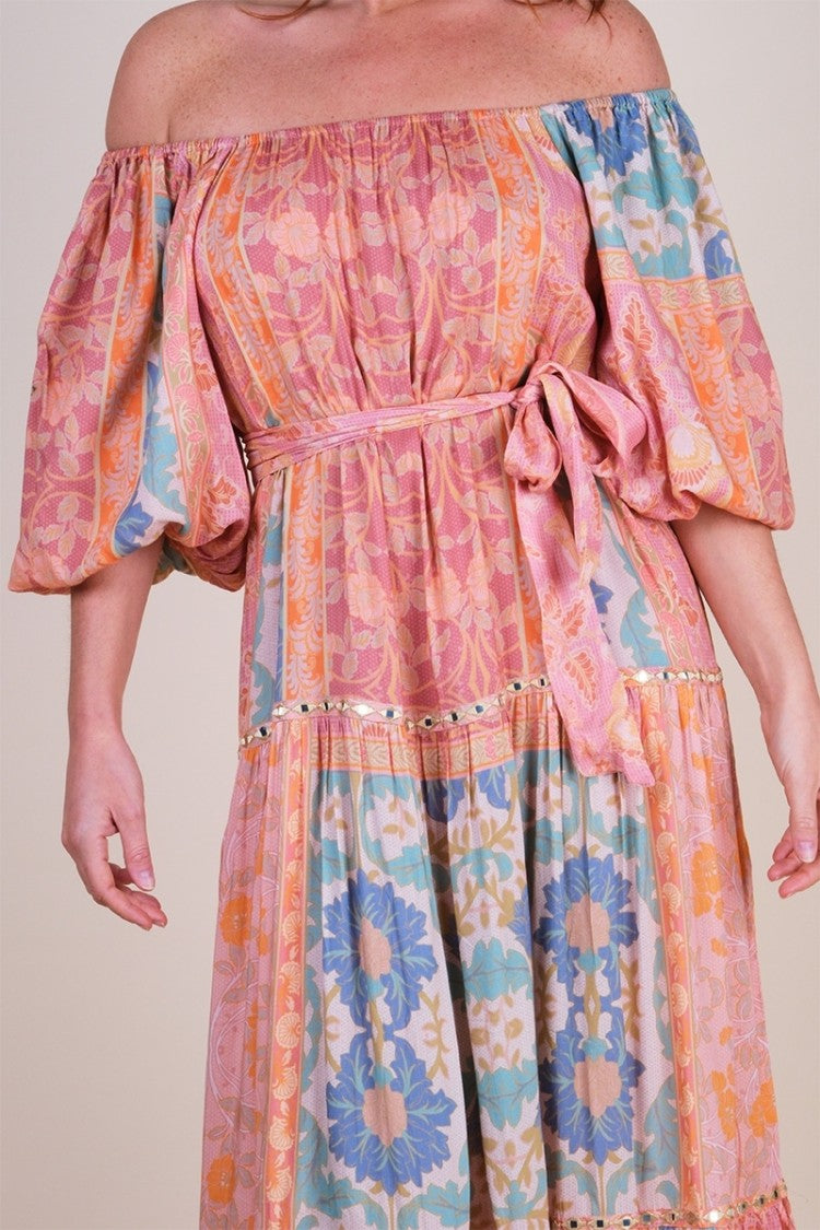 Miss June Martina Long Dress Peach
