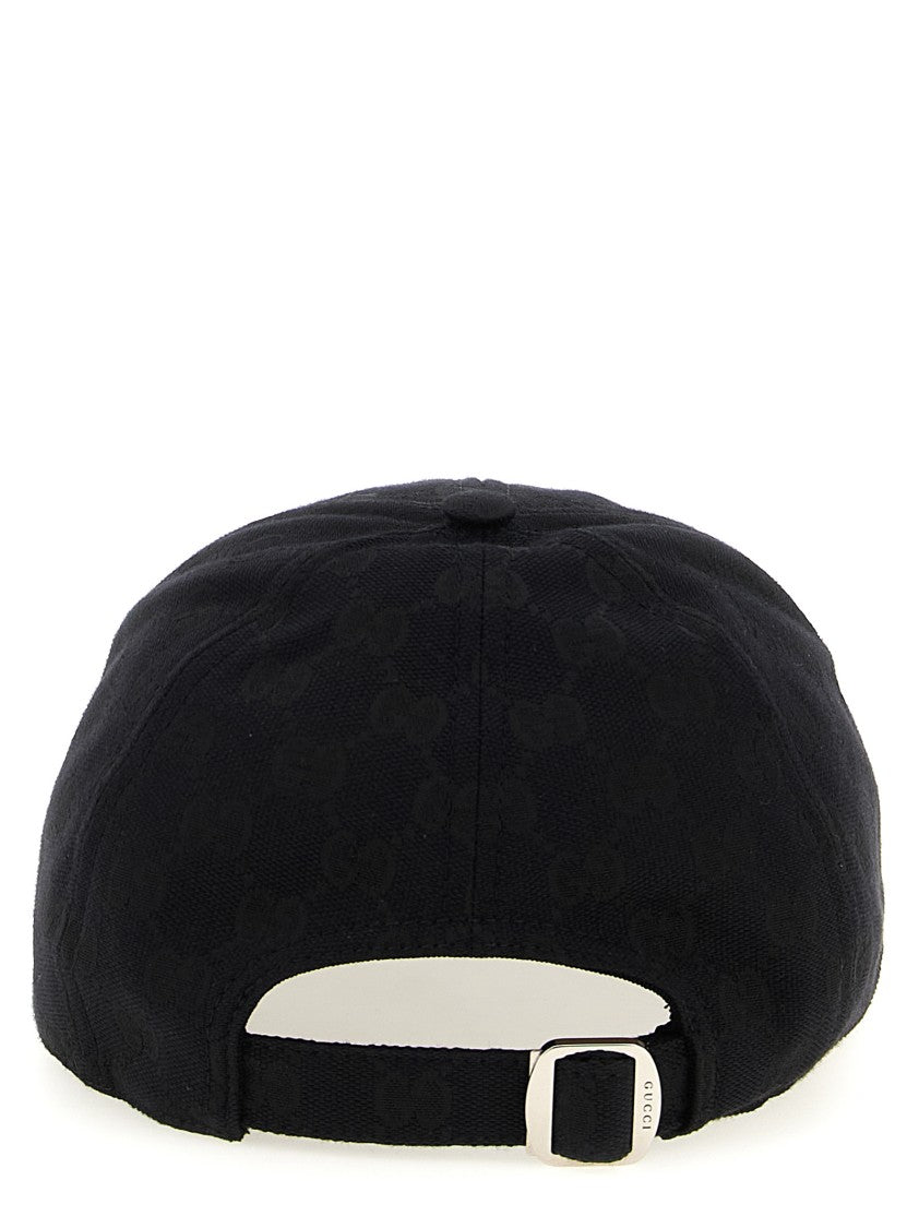 Gucci Original Gg Fabric Cap With Contrasting Ribbon Detail