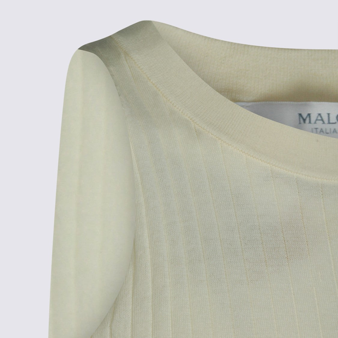 Malo Ribbed Sleeveless Top With High Round Neckline